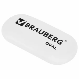 Ластик BRAUBERG «Oval», 55*23*10 мм, белый