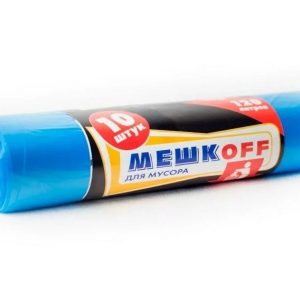 Мешок для мусора «МЕШКОFF», 120 л, ПНД, 10 штук в упаковке, 40 коробок, голубой (1 рулон)