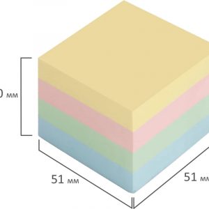 Блок самоклеящихся стикеров STAFF PROFIT, 51*51 мм, пастельный, 250 листов, 8 цветов