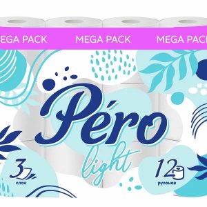 Туалетная бумага PeroLight, 3-слойная, 4 рулона, белый